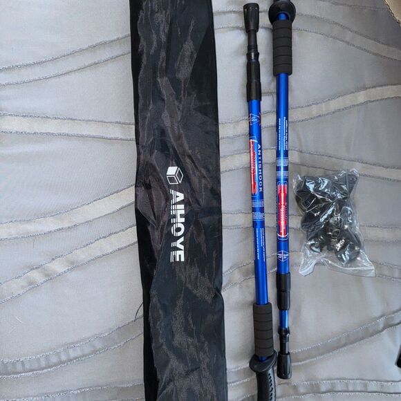 Aihoye Hiking Trekking Poles 2 Pack Collapsible Lightweight Anti Shock Hiking - Picture 2 of 4